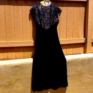 Black velvet evening dress
